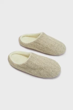 Beige Fleece Slip-ons