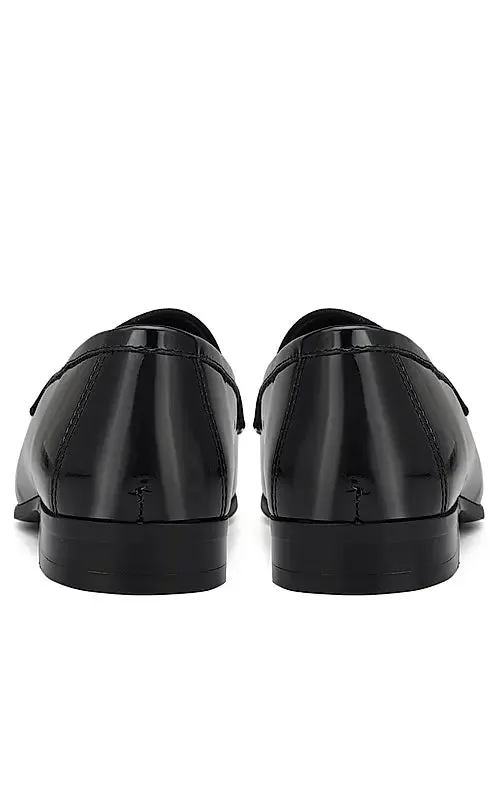 Black Patent Leather Loafers With Tassels