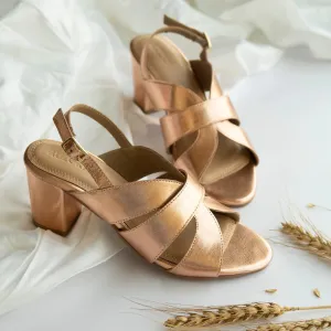 BOLD Rose Gold Party Block Heels