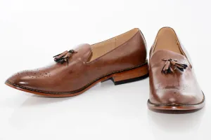 Cognac Tasseled Dress Loafers