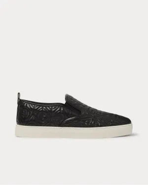 Dublin Quilted Leather Slip-On  Black slip on sneakers