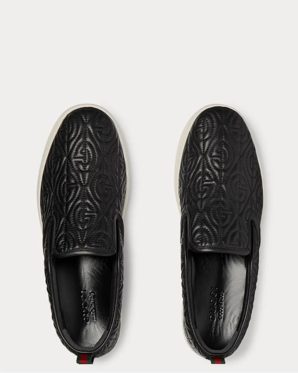 Dublin Quilted Leather Slip-On  Black slip on sneakers