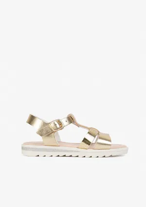 Girl's Platinum Metallic Sandals