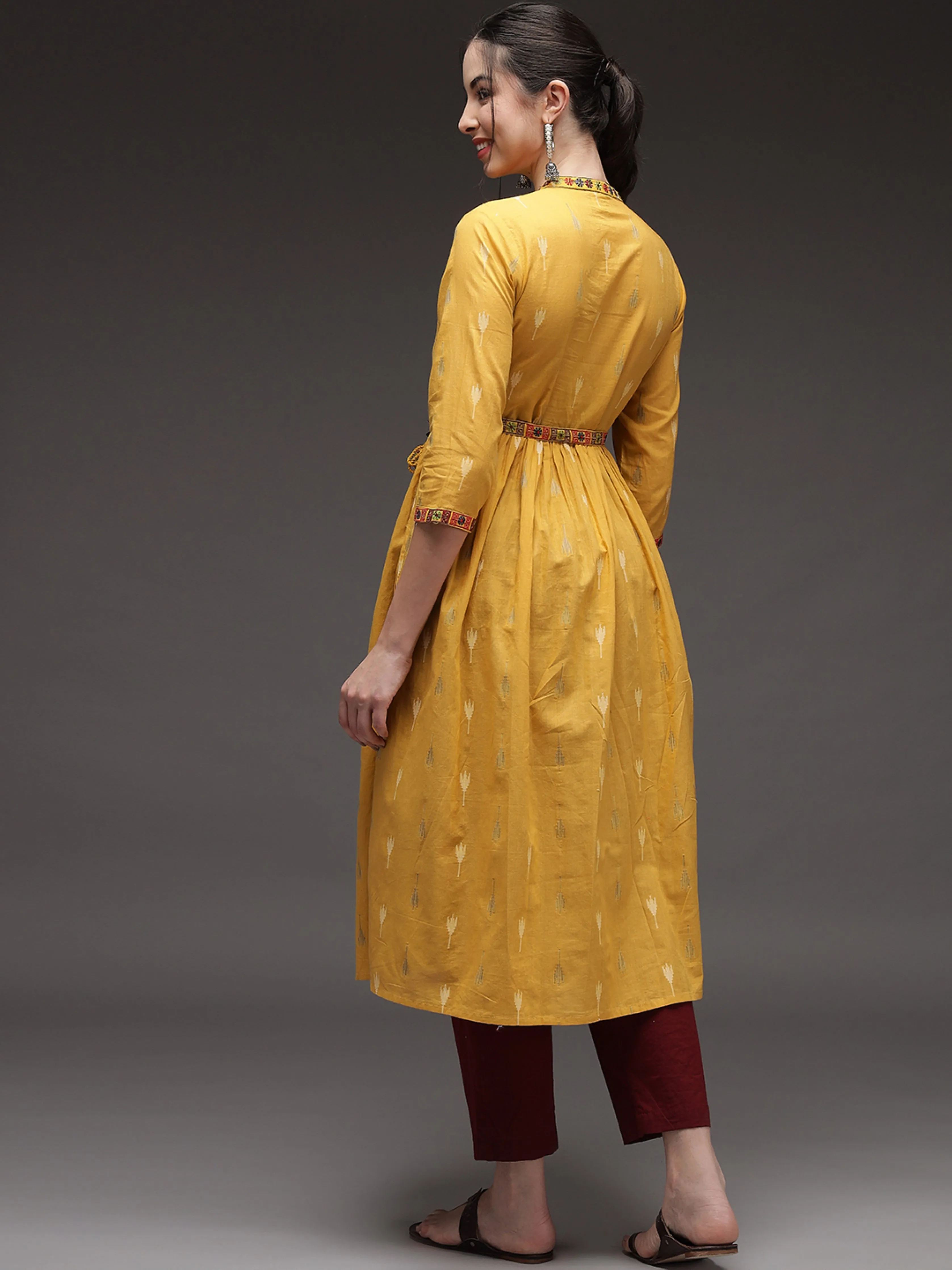 Mustard Color A-Line Womens Kurta