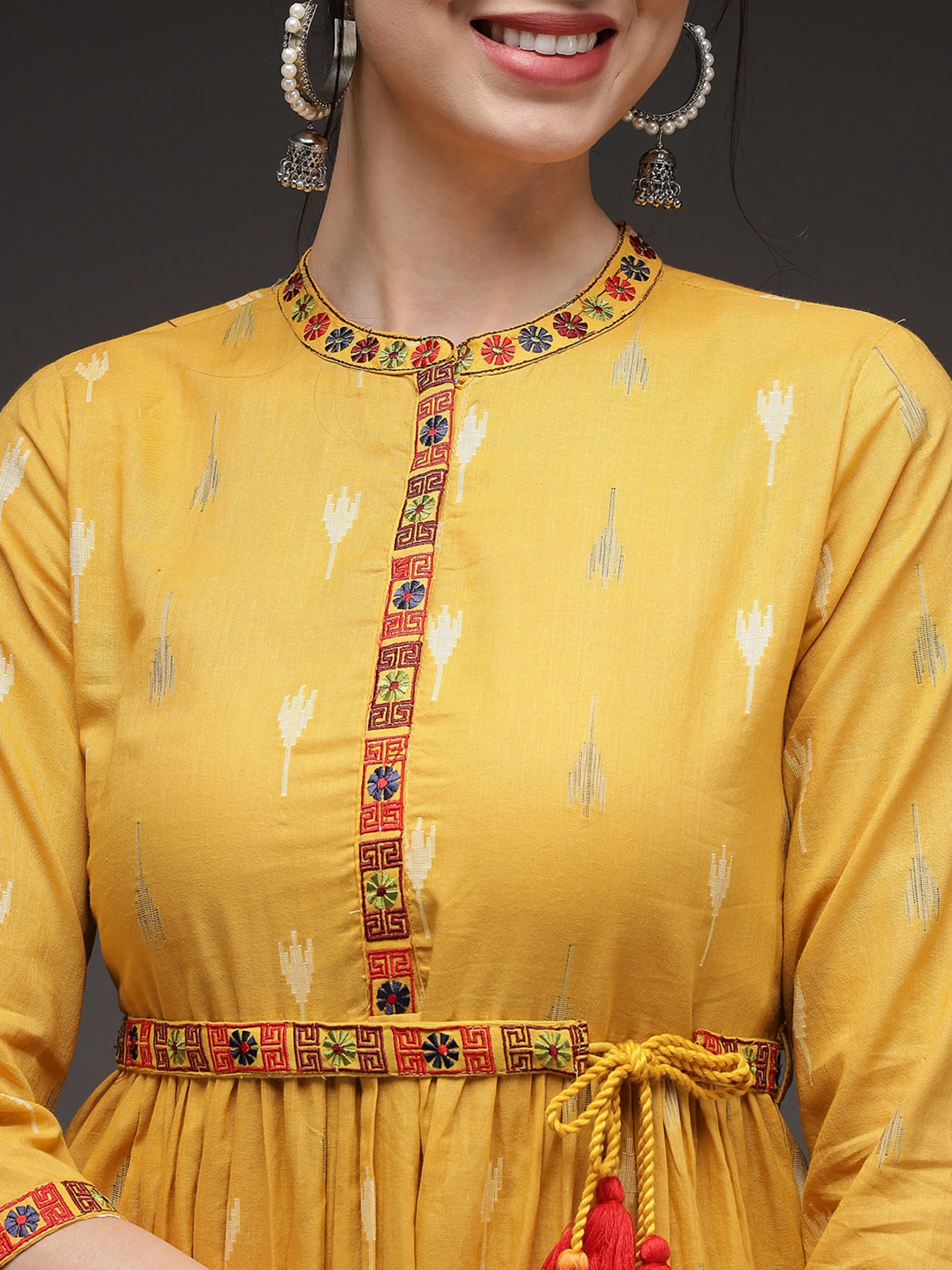 Mustard Color A-Line Womens Kurta