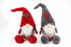Red & Grey Christmas Gonk Santa with Reindeer Slippers - 54cm