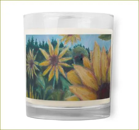 Sunny Flower ~ Glass Jar Soy Wax Candle