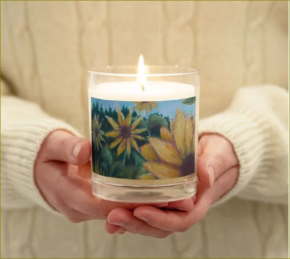 Sunny Flower ~ Glass Jar Soy Wax Candle