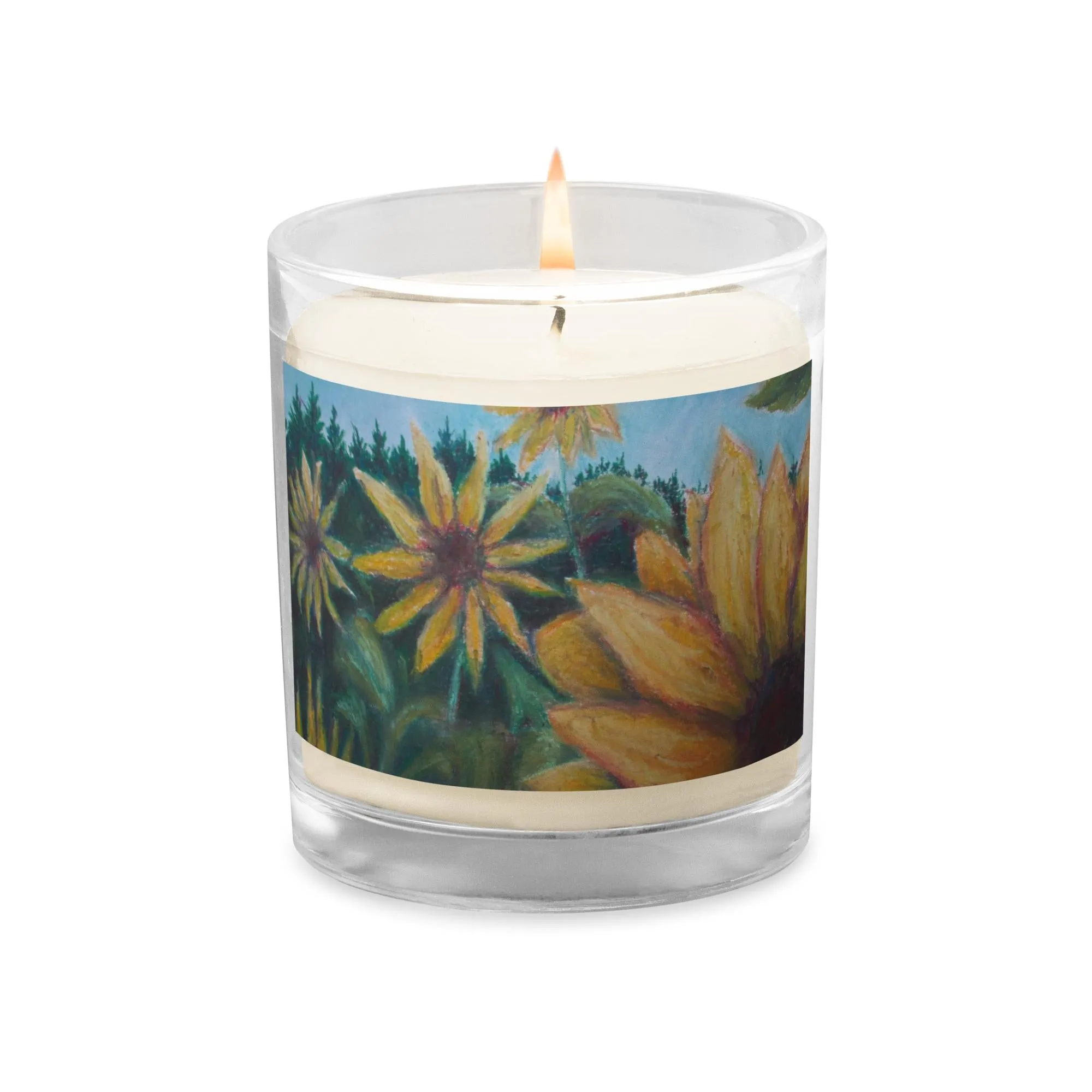 Sunny Flower ~ Glass Jar Soy Wax Candle