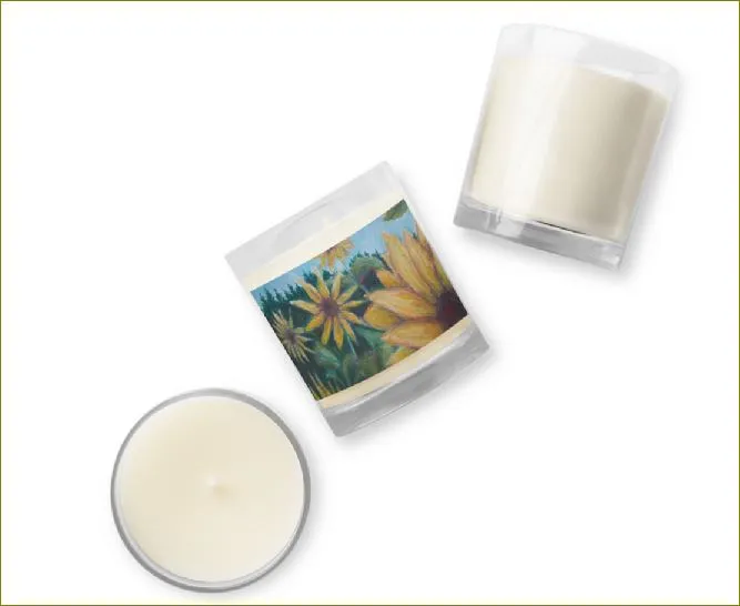 Sunny Flower ~ Glass Jar Soy Wax Candle