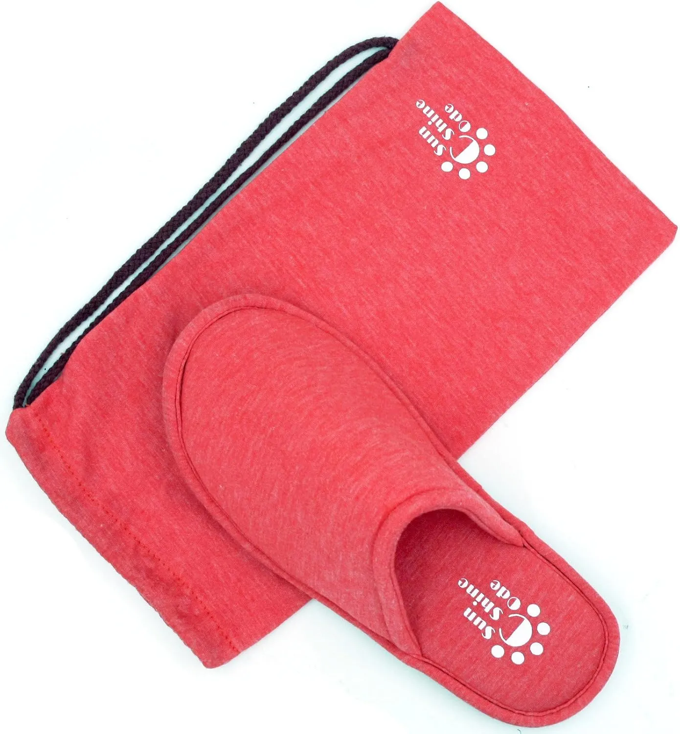 Sunshine Code Women's Memory Foam Cotton Washable Slippers with Matching Travel Bag for Home Hotel Spa Bedroom