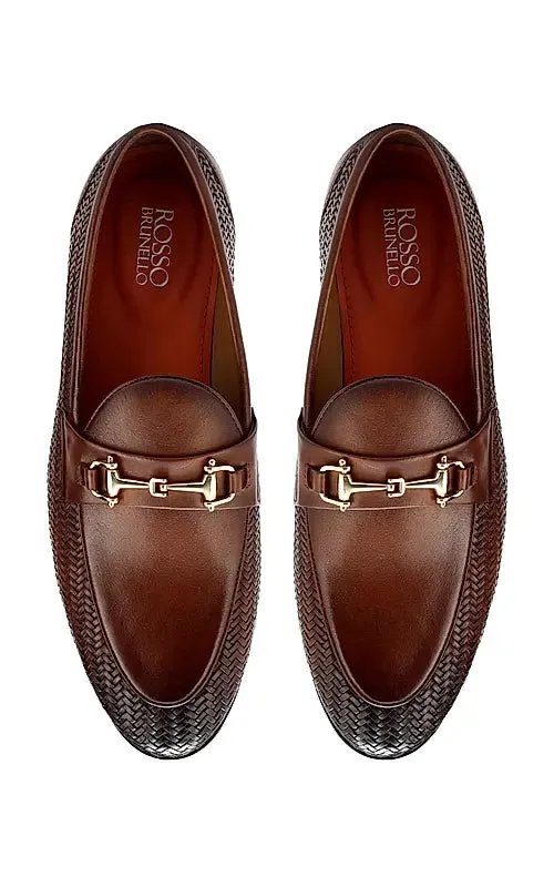 Tan Mat Textured Loafers