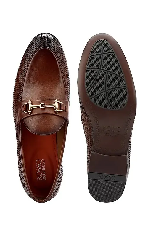 Tan Mat Textured Loafers