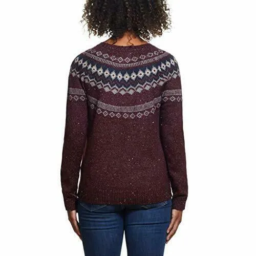 Weatherproof Vintage Ladies' Fairisle Sweater Wine