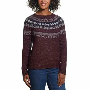 Weatherproof Vintage Ladies' Fairisle Sweater Wine
